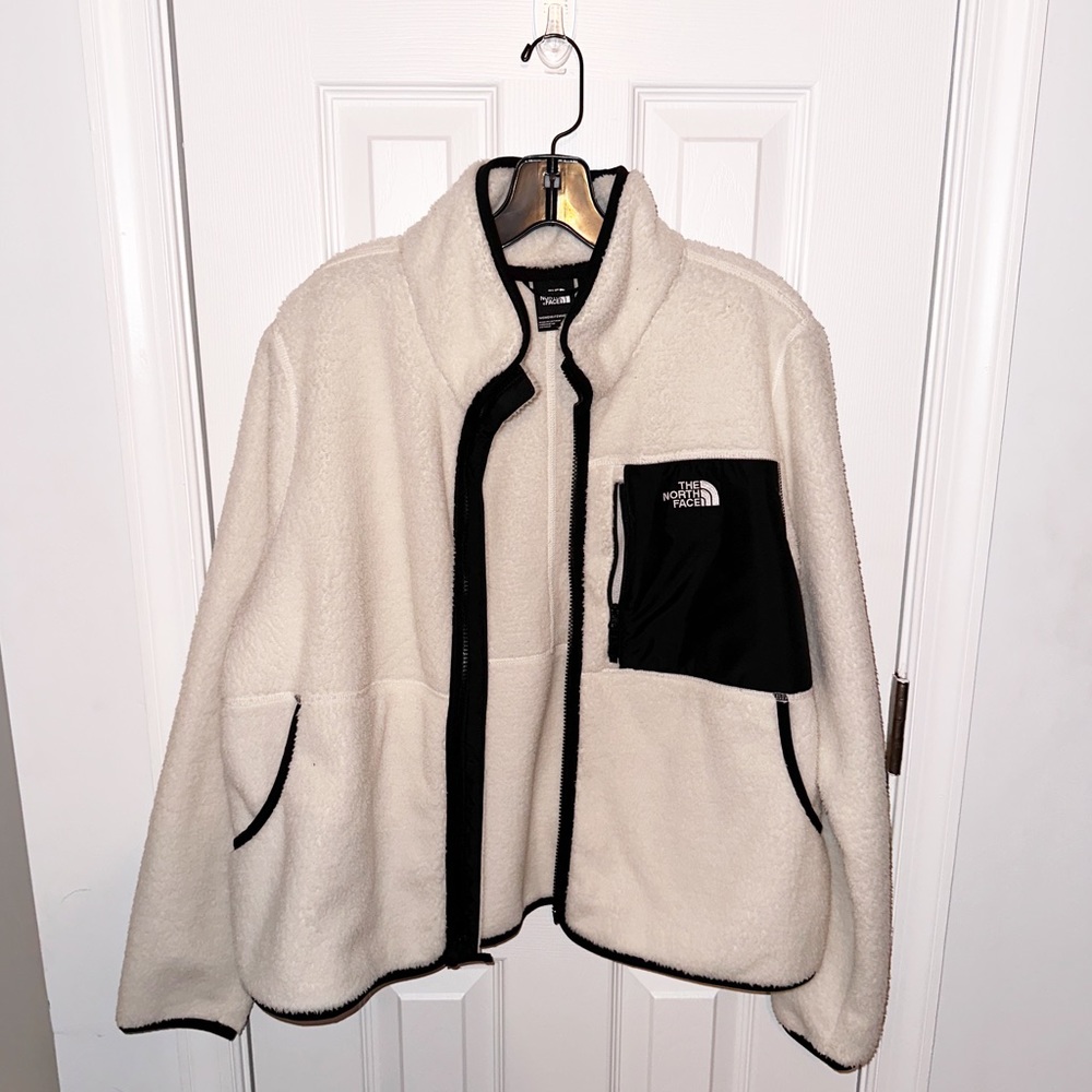 The North Face Black & White Full Zip Sherpa Jacket
